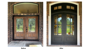 Custom Forged Iron Door Ford Van Before After