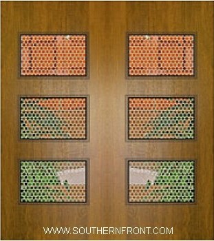 Santa Monica Mahogany Door with Grille 6 8 Double