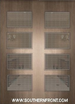 Santa Monica Mahogany Door with Grille Double