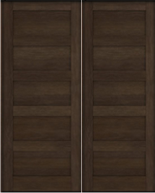 5 Panels Double Mahogany Door