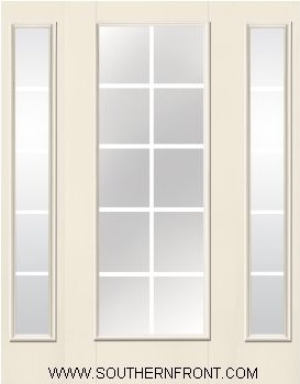 S128 6 8 Simulated Divided 10 Lite Grill Between Glass with 2 Sidelites