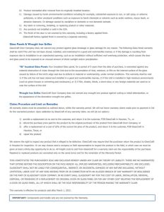 GlassCraft Unfinished Fiberglass Doors Warranty Pg 2