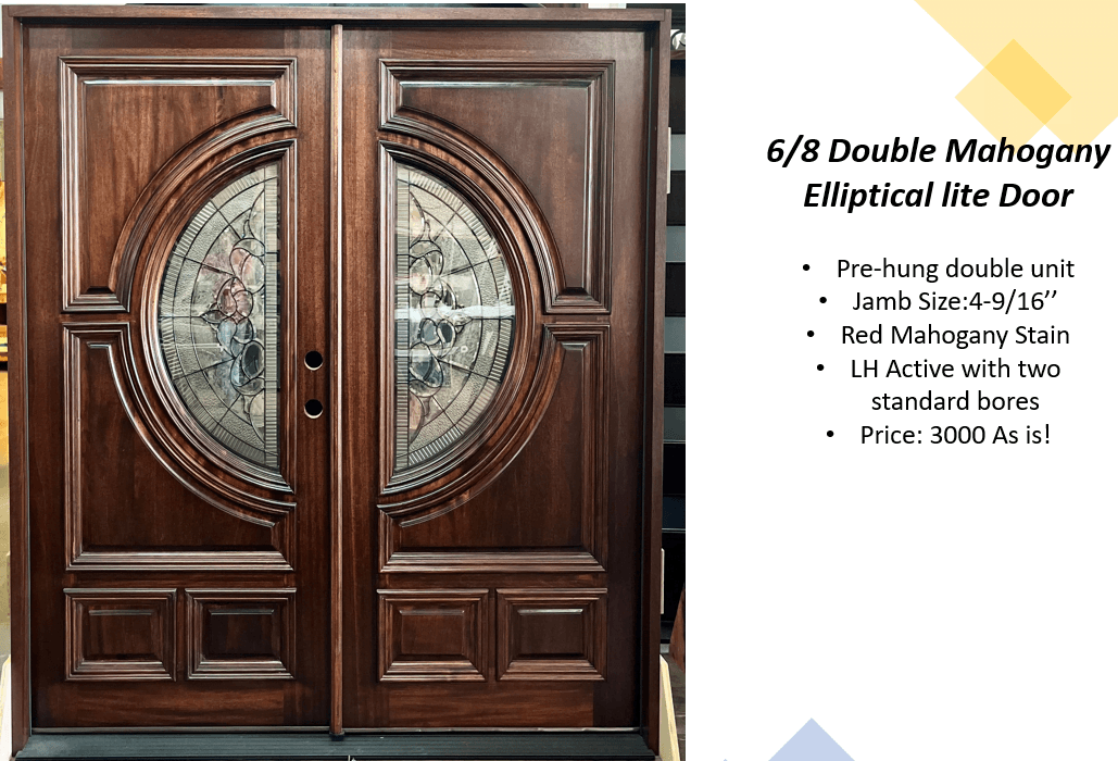 mahogany double elliptical glass