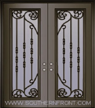 Houstonian 8ft Double 74x98 Forged Iron Door